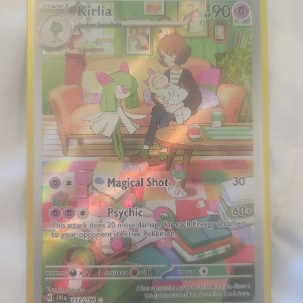 Pokemon Kirlia Card - Green and Yellow
